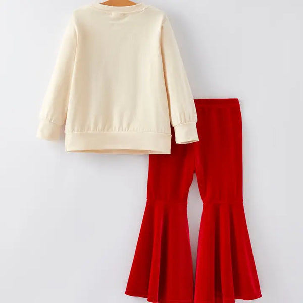 Holly Jolly Sweater Top And Flared Pants Set