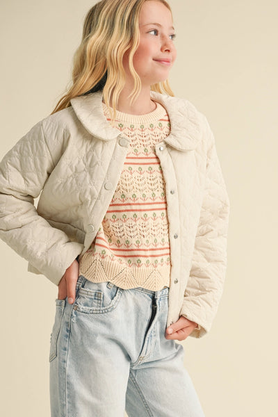 Youth Girls Drop Shoulder Puff Jacket