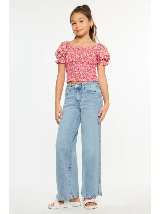 KanCan Youth Girls High Rise Light Wash Jean