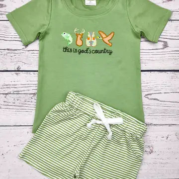 Baby Boy Hunting Shorts Set
