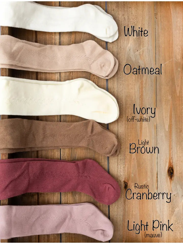 Baby Girl French Tights Cotton Knit Lace Stocking