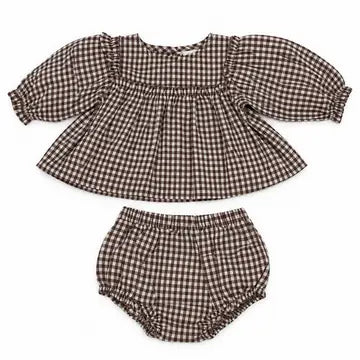 Baby Girls Gingham Top And Bloomer Set