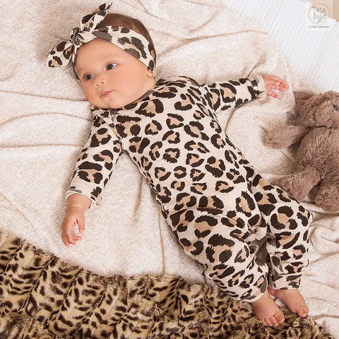 Baby Girl's Leopard Cotton Romper