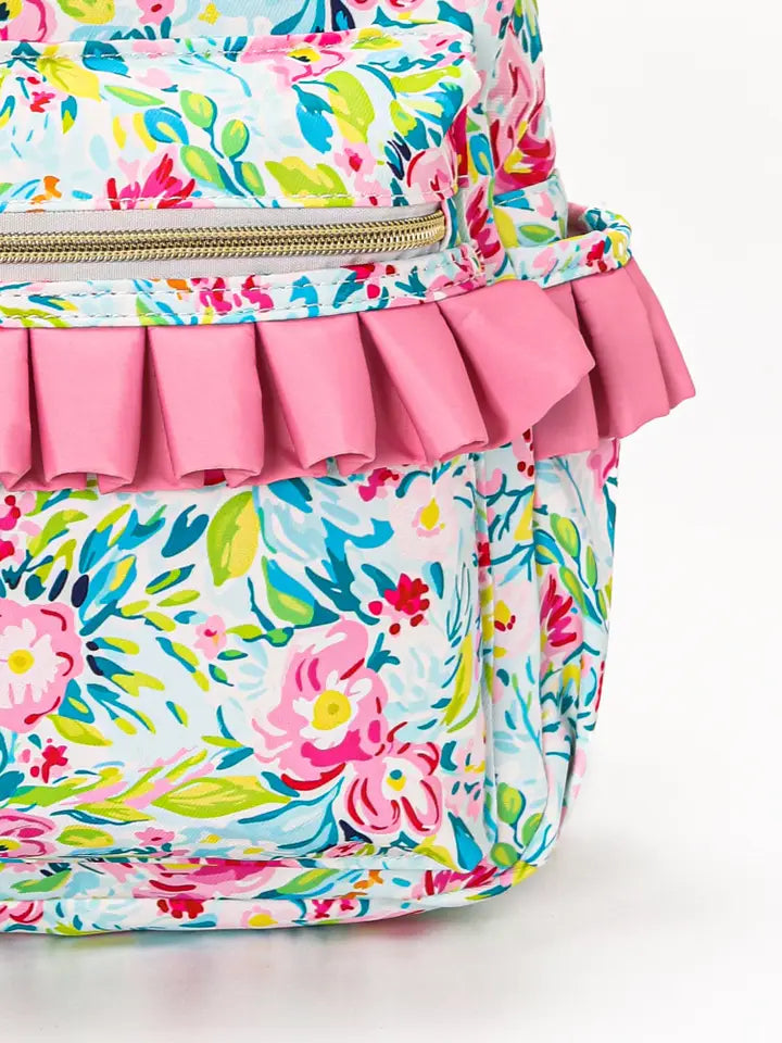 Floral Ruffle Backpack