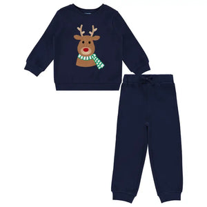 Toddler Boys Reindeer Top And Bottom Jogger Set