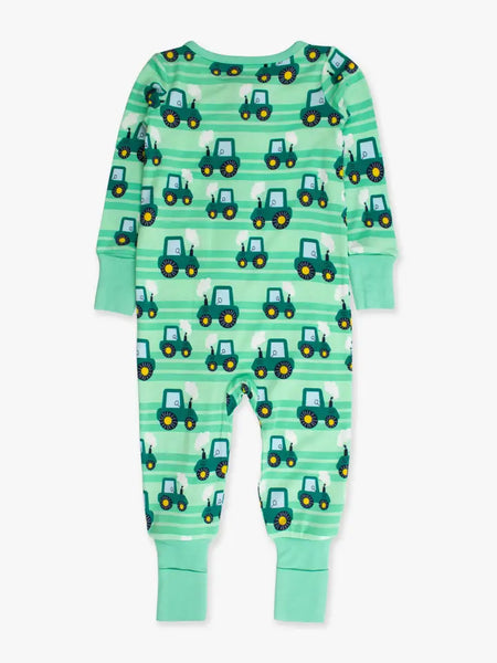 Infant Boys Bamboo Tractor One Piece Footie Pajama