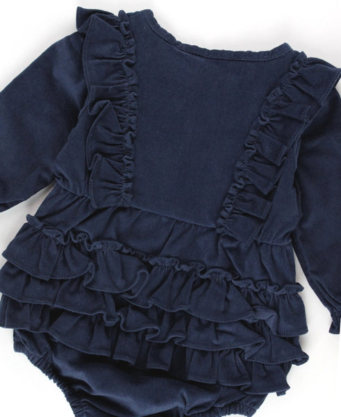 Baby Girls Corduroy Waterfall Bubble Romper