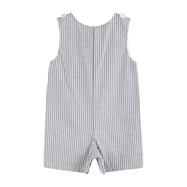 Infant Boy Gray Gingham Golf Shortall