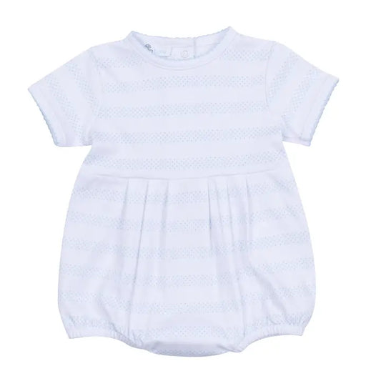 Infant Boy Light Blue Short Sleeve Bubble Romper