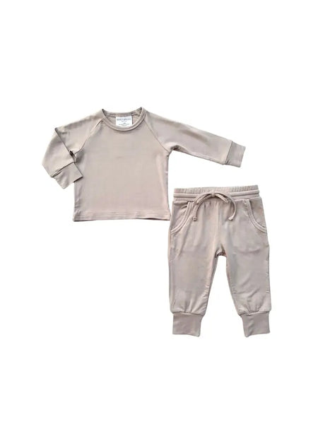 French Terry Long Sleeve Top And Jogger Set