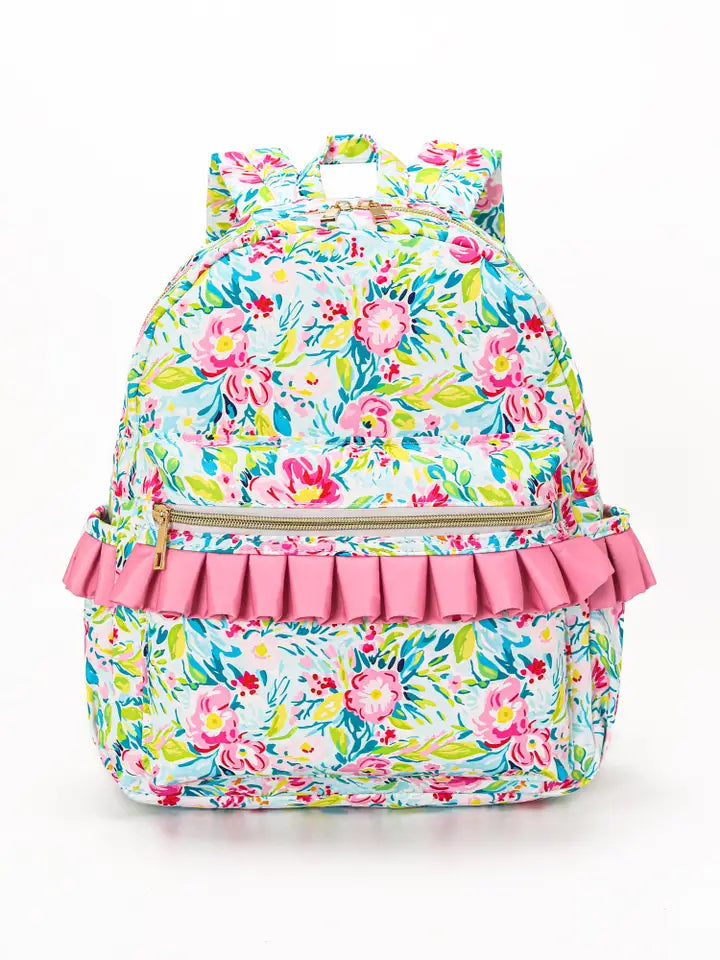 Floral Ruffle Backpack