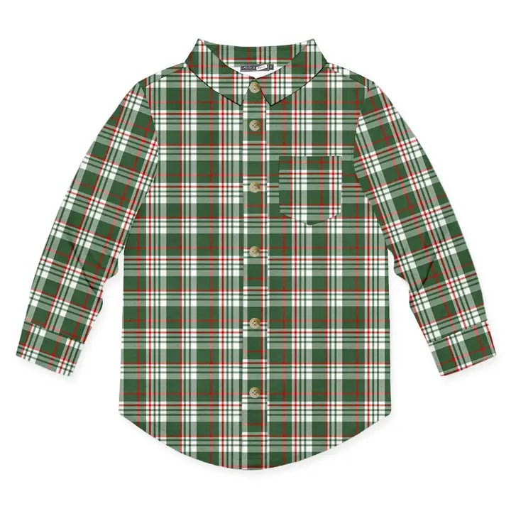 Toddler Boys Plaid Long Sleeve Christmas Top