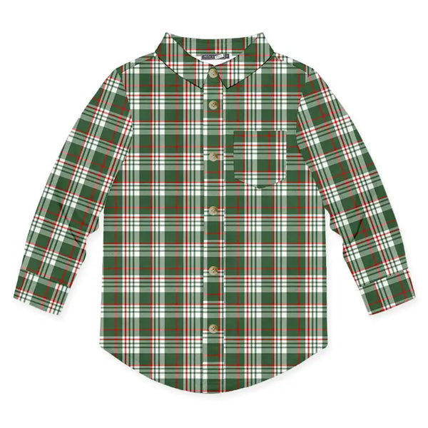 Toddler Boys Plaid Long Sleeve Christmas Top