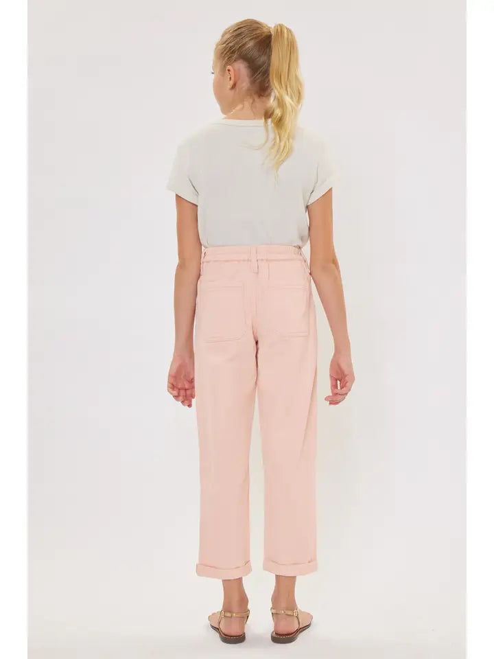 KanCan Girls Elastic Pink Mom Jeans