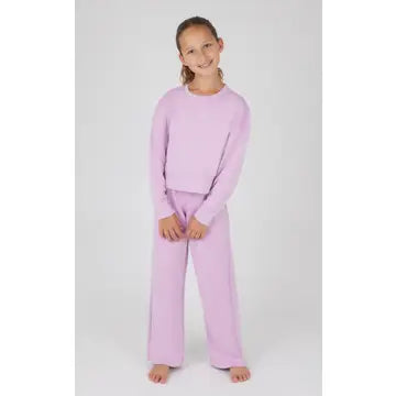 Girls Scuba Side Slit Pullover and Pant Set