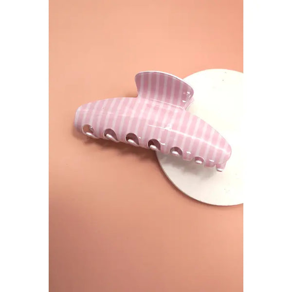 Jumbo Stripe Oval Hair Claw Clip