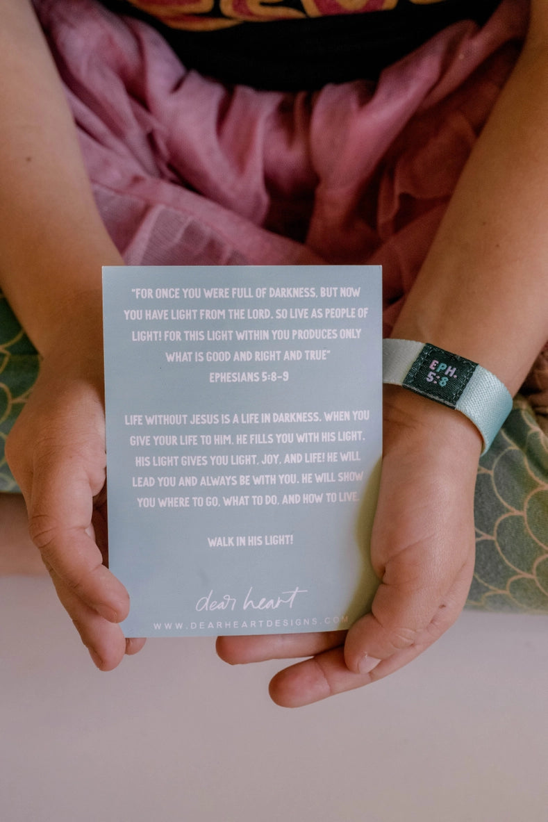 "Walk In Light" Kids Inspirational Wristband Bracelet