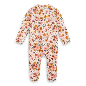 Infant Floral Zipper Footie