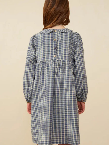Youth Girls Peter Pan Collar Plaid Dress