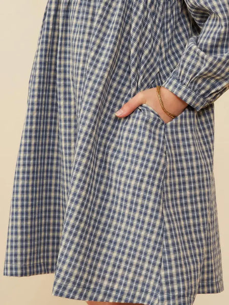 Youth Girls Peter Pan Collar Plaid Dress