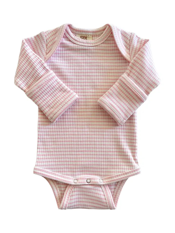 Baby Girls Pink Stripe Long Sleeve Bodysuit