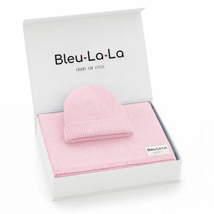 Organic Cotton Knit Blanket + Hat Boxed Gift Set