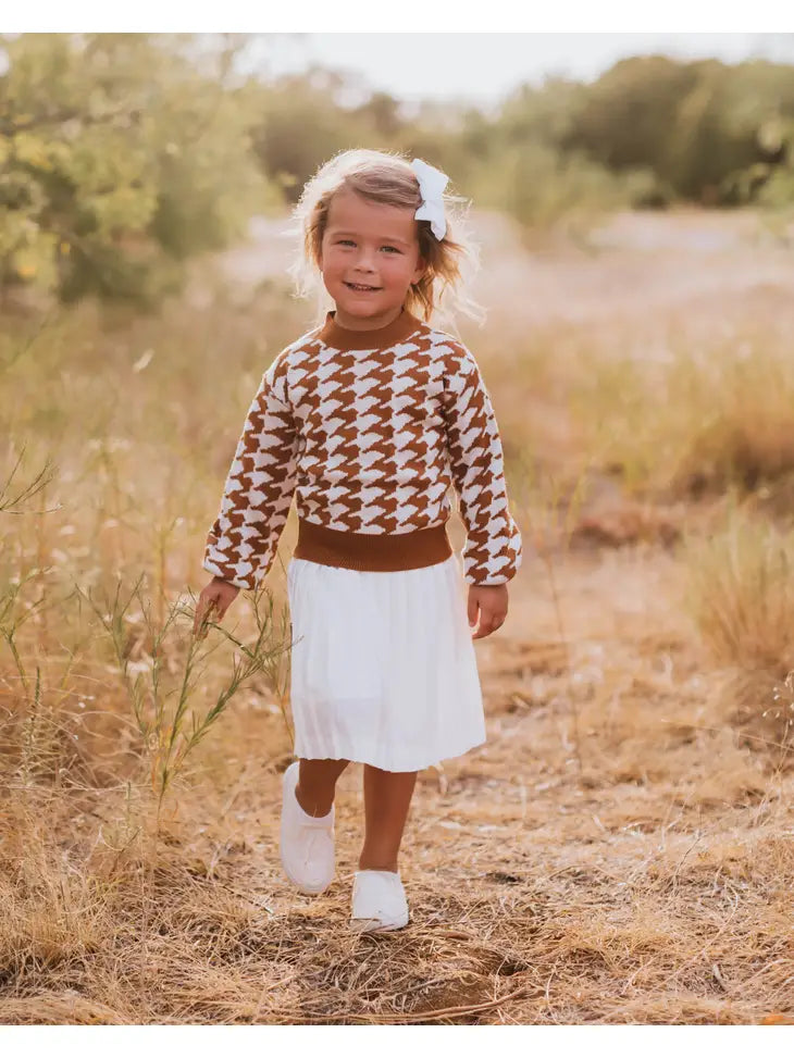 Mommy And Me Camel/White- Crawford Sweater
