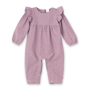 Infant Girls Mauve Eyelet Romper