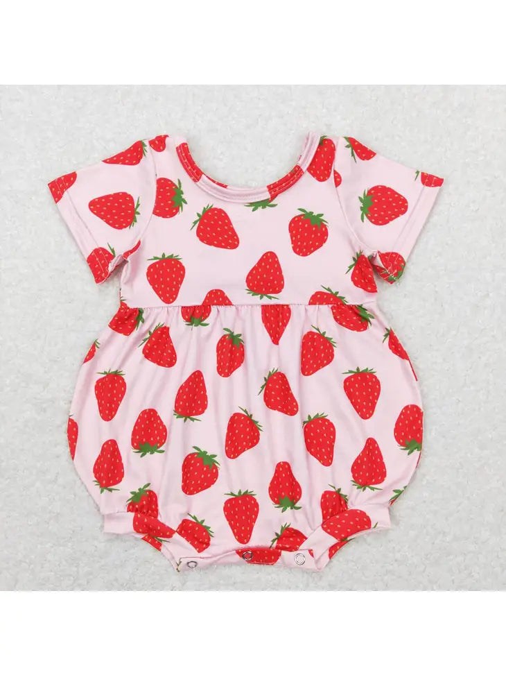 Strawberry Short Sleeve Rompers
