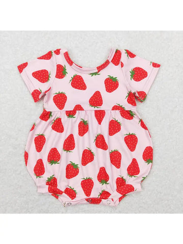 Strawberry Short Sleeve Rompers