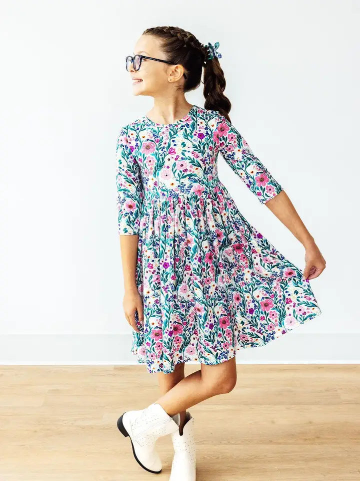 Toddler Girls Vivid Garden Pocket Twirl Dress