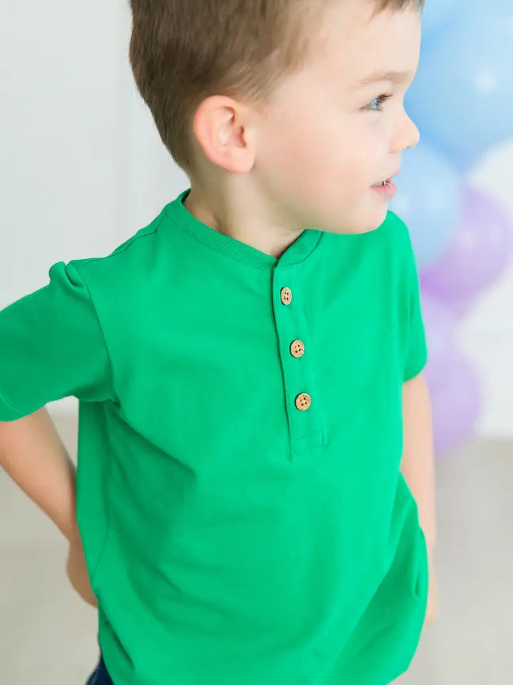 Rugged Butts Boys Short Sleeve Henley Shirt