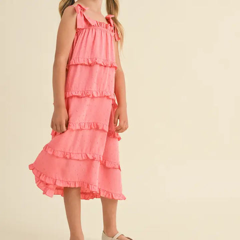 Toddler Girls Woven Tiered Midi Dress