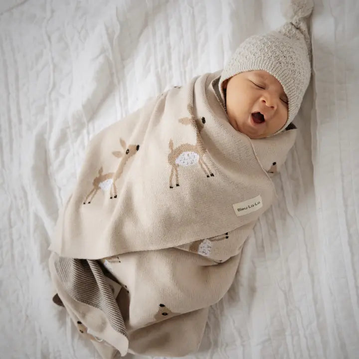 Deer Luxury Cotton Swaddle Baby Blanket
