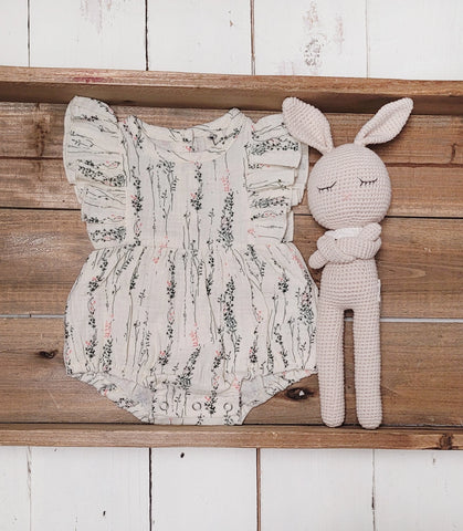 Short Sleeve Romper And Bow Set