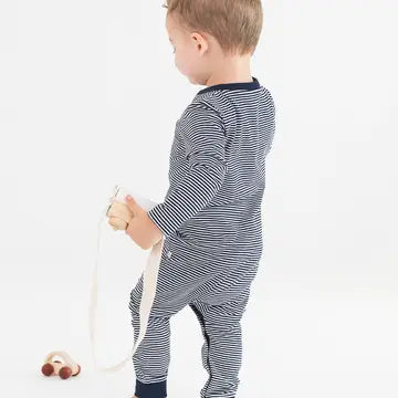 Baby Boys Stripe Knit Henley Romper
