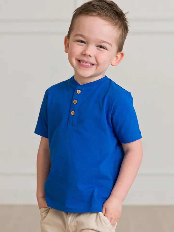 Rugged Butts Boys Short Sleeve Henley Shirt