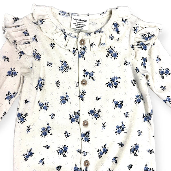 Infant Floral & Ruffled Pointelle Jumpsuit