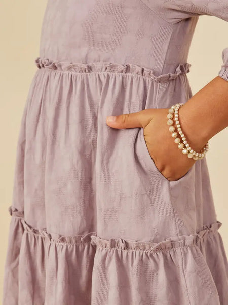 Youth Girls Textured Ruffle Tiered Dress