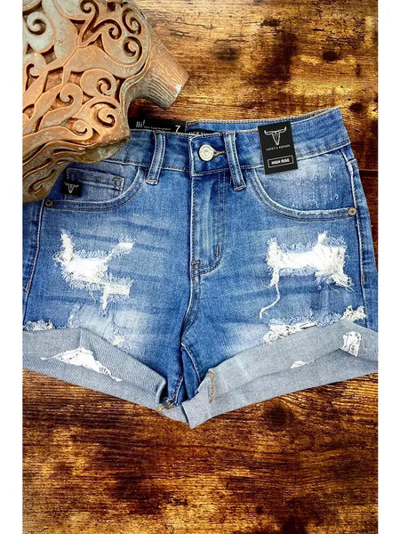 Lucky & Blessed Youth Shorts With Lace Patch Insert