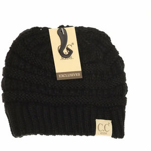 C.C. Solid Ribbed Beanie (Kids)