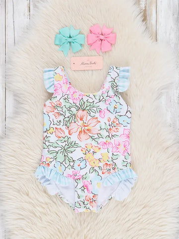 Girls Wildflower Ruffle Swimsuit