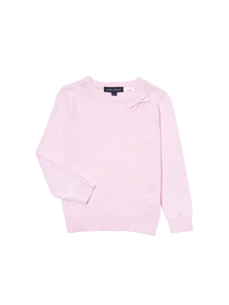 Toddler and Youth Girls Long Sleeve Bow Sweater
