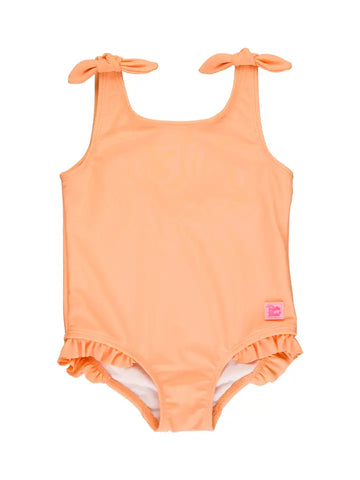 Girls Melon Tie Shoulder One Piece Swimsuit