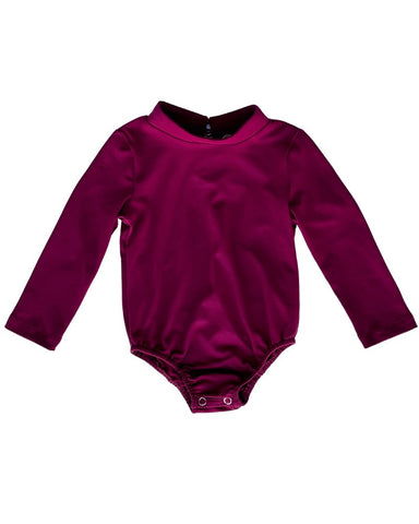 Aspen Mock Turtleneck Leotard - Cranberry