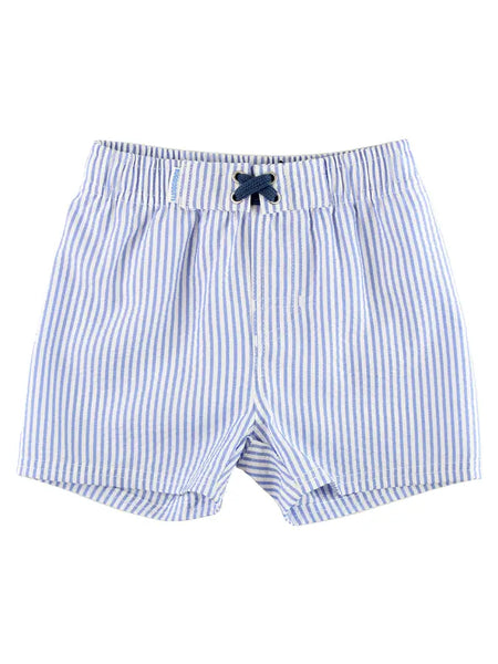 Periwinkle Blue Seersucker Swim Trunks