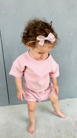 Waffle Knit Toddler Top & Bottom Set