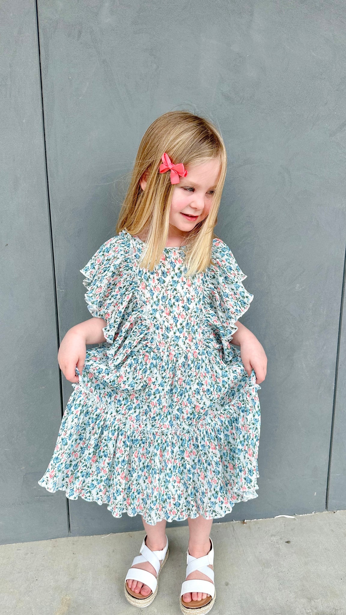 Tiered Ruffle Sleeve Flare Dress