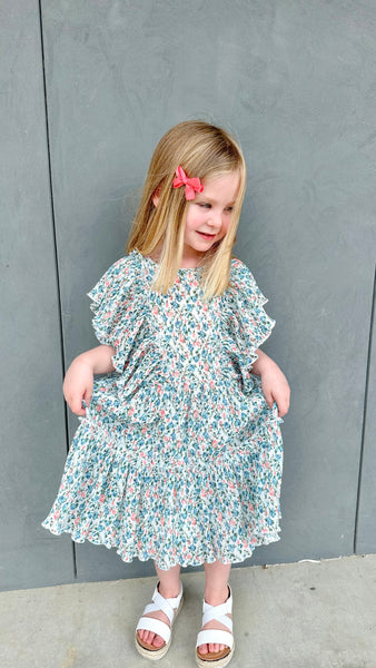 Tiered Ruffle Sleeve Flare Dress