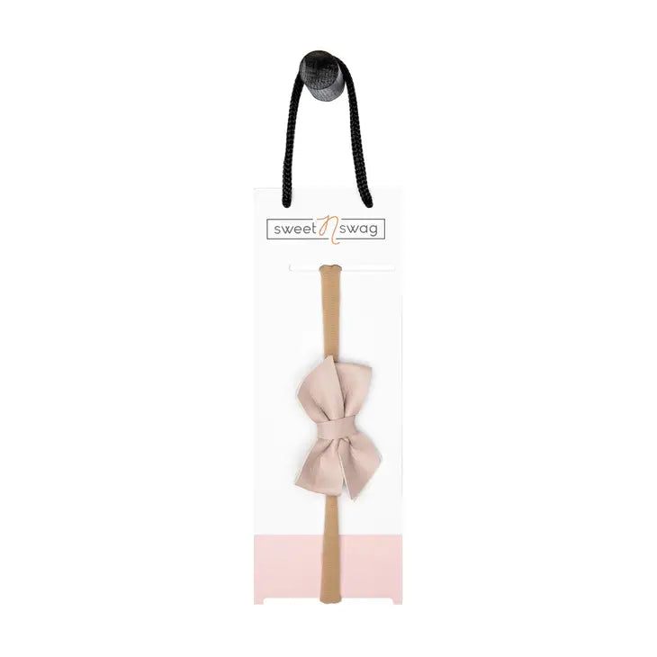 Papillon Bebe Leather Bow Nylon Headband